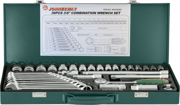 Фото Набор головок торцевых 3/8"DR, 36 предметов, Jonnesway