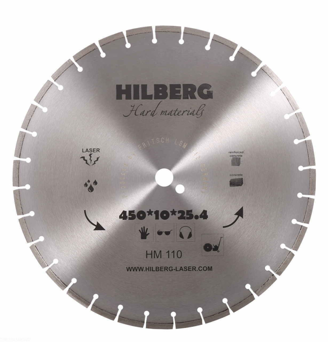 Фото Диск алмазный отрезной 450*25,4 Hilberg Hard Materials Лазер