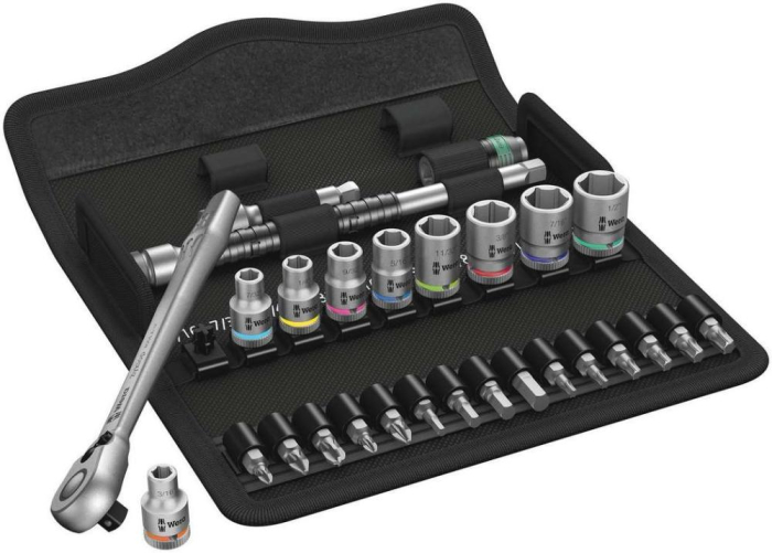 8100 SA 11 Zyklop Metal Switch Набор 1/4 головок и 1/4 бит с трещоткой, 28 пр., дюймовый