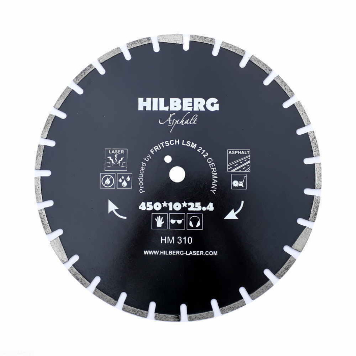 Фото Диск алмазный отрезной 450*25,4 Hilberg Hard Materials Лазер асфальт