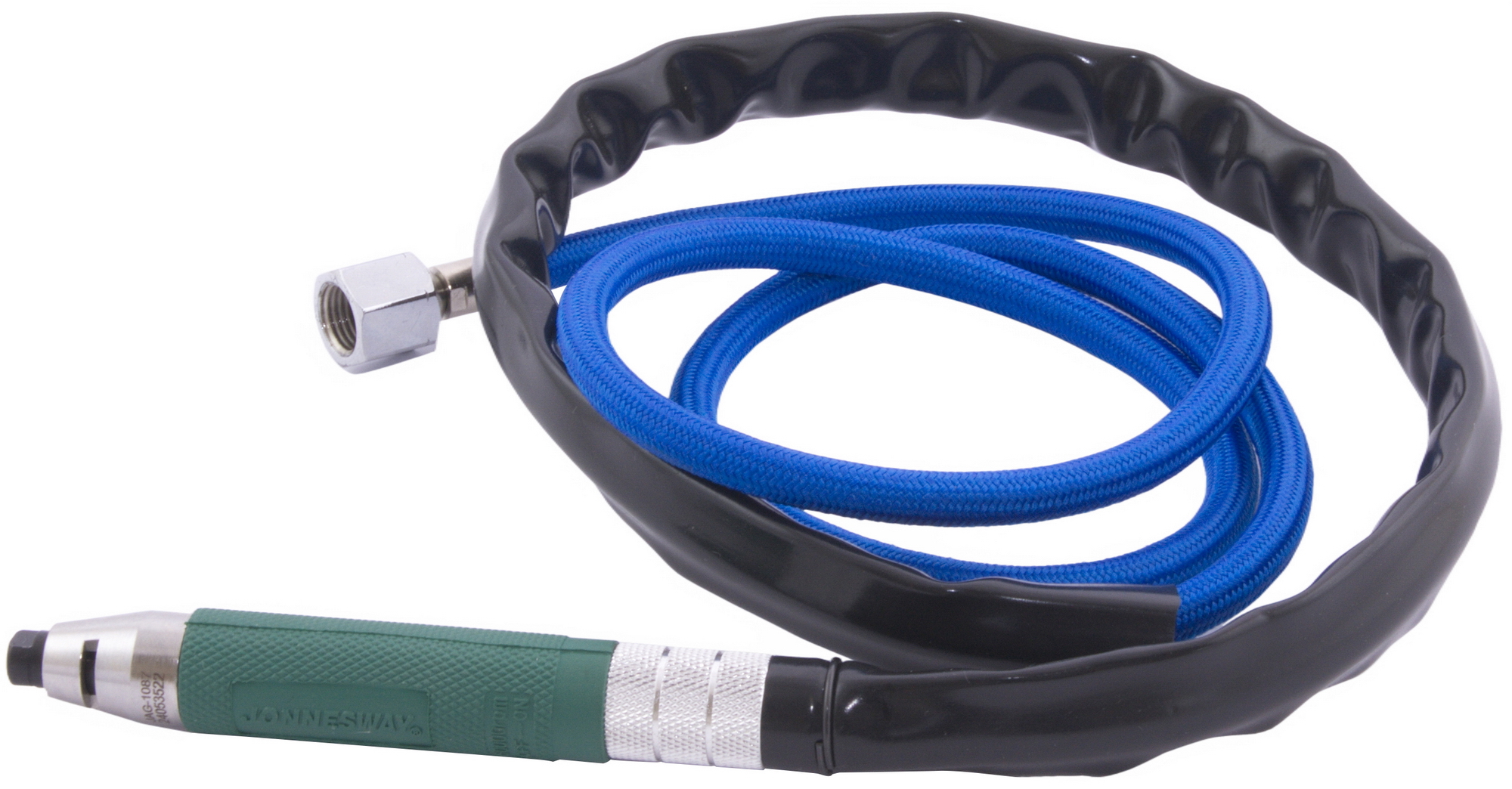 Фото Мини-бормашина пневматическая прямая 60000 об/мин., патрон 3 мм., L-120 мм с шлангом 150 см, Jonnesway