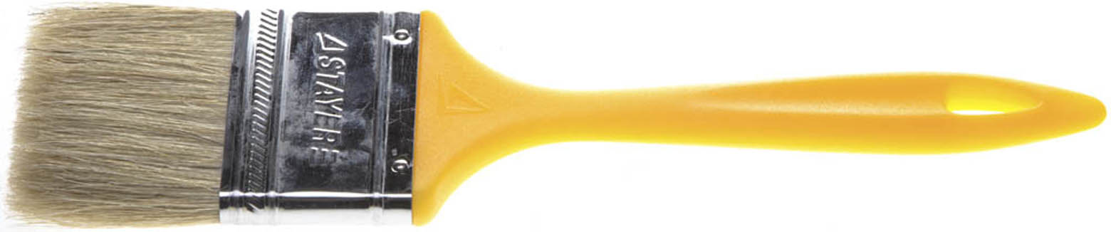 Фото Кисть плоская UNIVERSAL STAYER 63 мм, 2,5", щетина натуральная светлая, пластмассовая ручка, 0107-63_z01