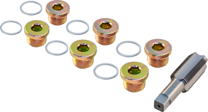 Фото Набор для восстановления резьбы сливного отверстия поддона M20х1.5, 7 предметов, THORVIK