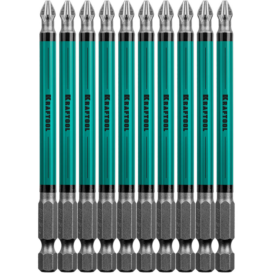 Фото Набор бит Optimum Line KRAFTOOL 26122-2-100-10PH2, 100 мм, 10 шт., Cr-Mo сталь