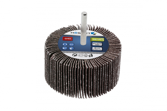 Круг шлифовальный лепестковый на шпильке 80x40x6 G40 HOEGERT