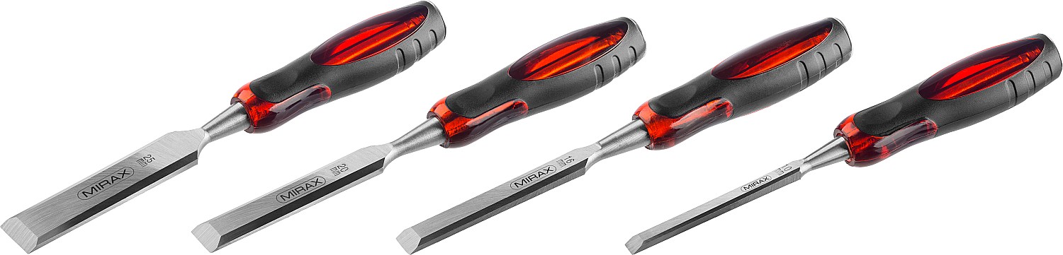 Фото Набор стамесок 1810-H4 MIRAX 10/16/20/25 мм, 60-70 HRC, 4 шт.
