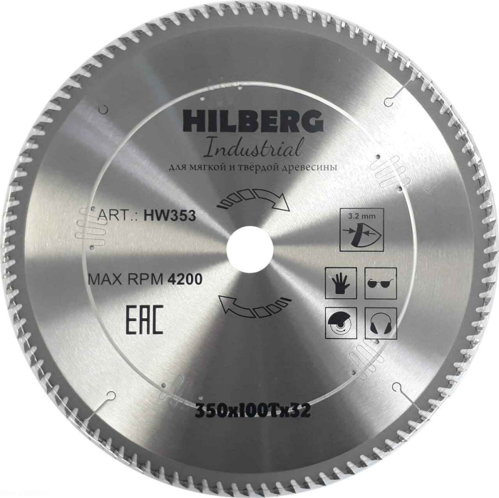 Фото Диск пильный Hilberg Industrial Дерево 350*32*100Т