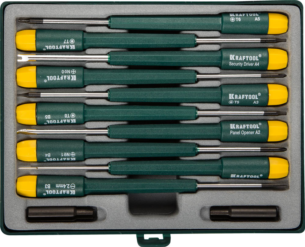 Набор отверток для точных работ и телекоммуникационного оборудования X-Telecom 12 предметов, Kraftool