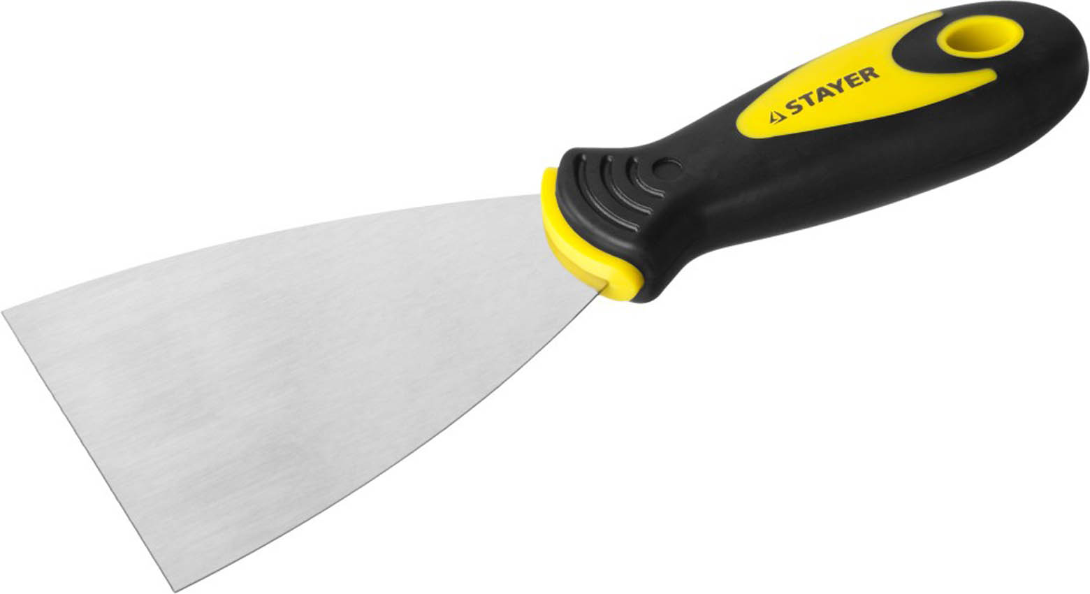 Фото Шпатель STAYER 80 мм, нержавеющее полотно, двухкомпонентная рукоятка, 10041-08