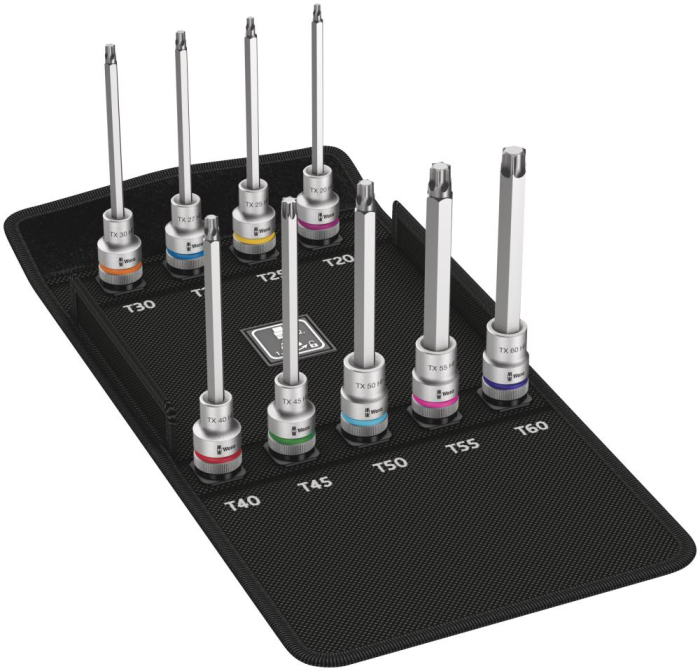 Фото 8767 C TORX HF 3 Zyklop Набор головок торцевых с битой вставкой, с фиксацией, 1/2, 9 пр., TX 20/25/27/30/40/45/50/55/60 x 140 мм