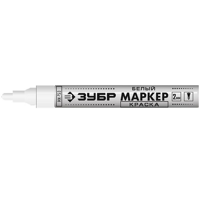 Маркер-краска МП-400 белый 2-4 мм круглый наконечник Зубр 06325-8