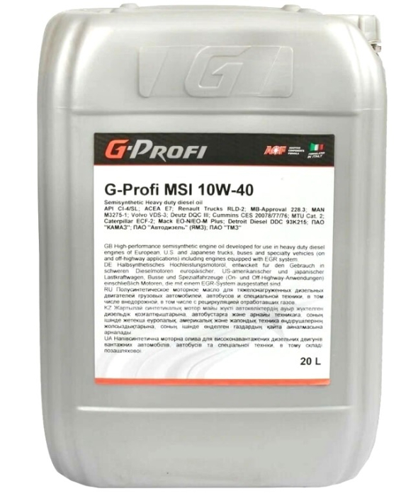 Фото Моторное масло G-Profi MSI 10W-40, 20л