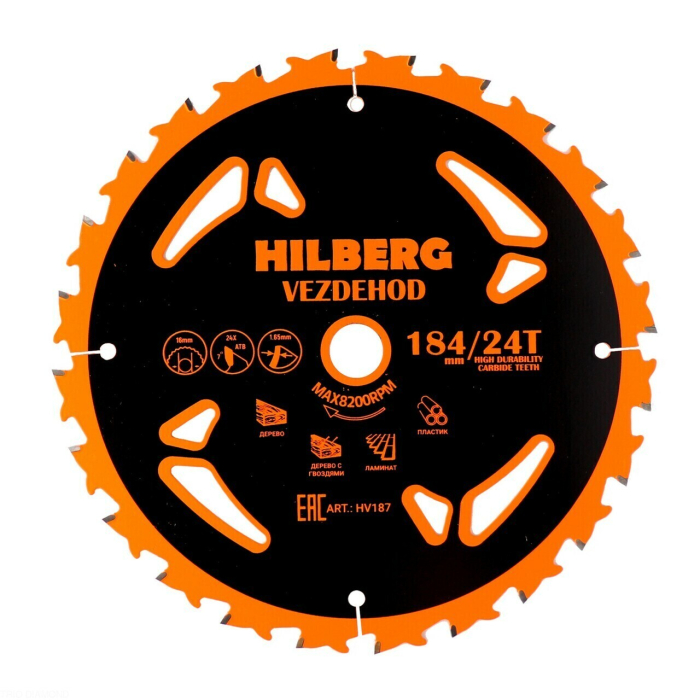 Фото Диск пильный Hilberg Vezdehod 184*16*24Т*7º