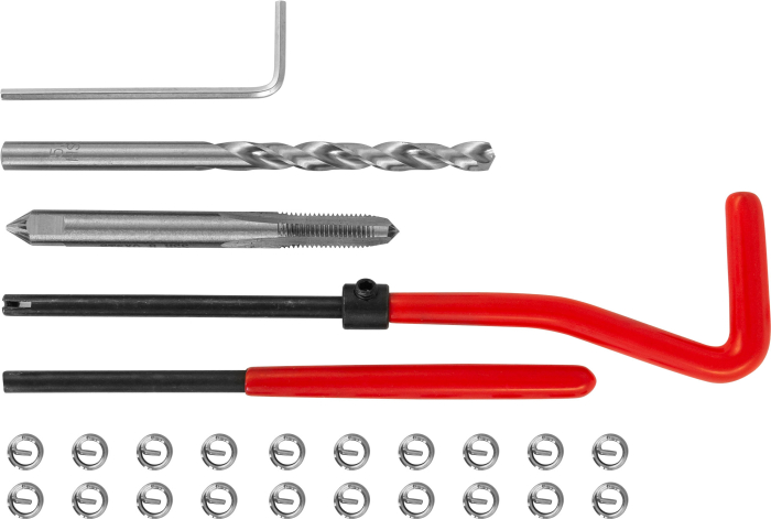Набор для восстановления резьбы M5x0.8, 25 предметов, THORVIK
