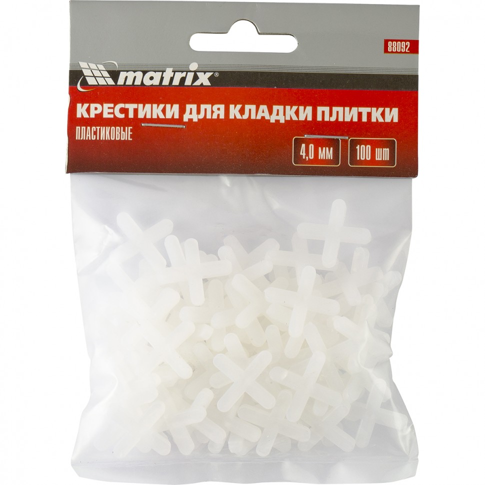 Фото Крестики, 4,0 мм, для кладки плитки, 100 шт Matrix