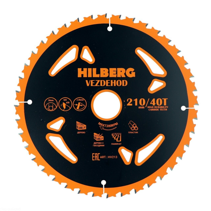 Фото Диск пильный Hilberg Vezdehod 210*30*40Т*7º