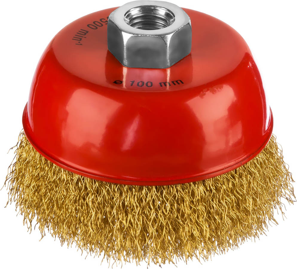 Фото Щетка чашечная для УШМ MIRAX 35142-100 100 мм, проволока 0.3 мм