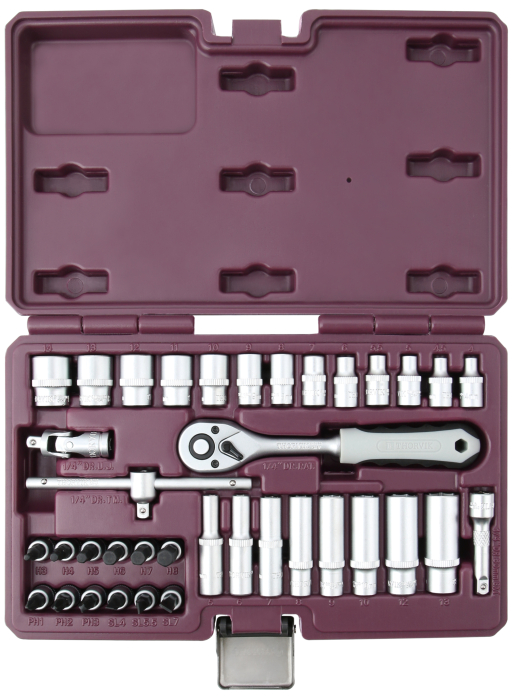 Фото Набор инструмента 1/4"DR, 38 предметов, THORVIK