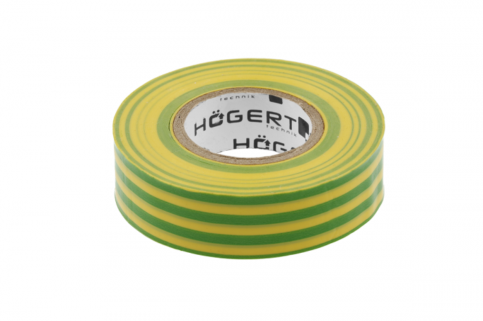 Фото Изоляционная лента желто- зеленая PVC HOEGERT