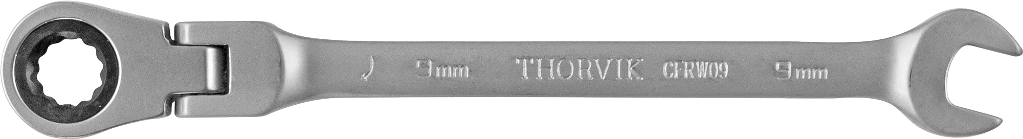 Ключ гаечный комбинированный трещоточный карданный, 9 мм, THORVIK