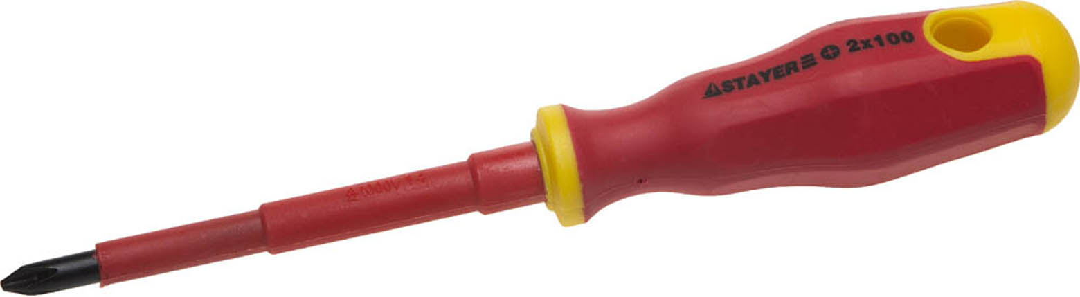 Фото Отвертка диэлектрическая STAYER PH2х100 мм, 25142-2-10