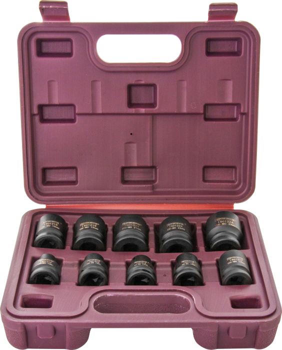 Фото Набор головок торцевых ударных 1/2"DR, 10-24 мм, 10 предметов, THORVIK