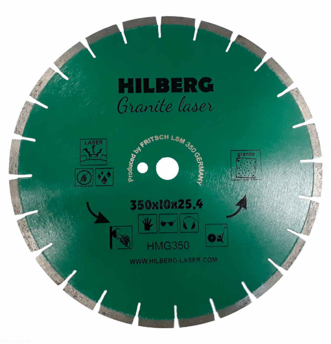 Фото Диск алмазный отрезной 350*25,4*10 Hilberg Гранит Лазер