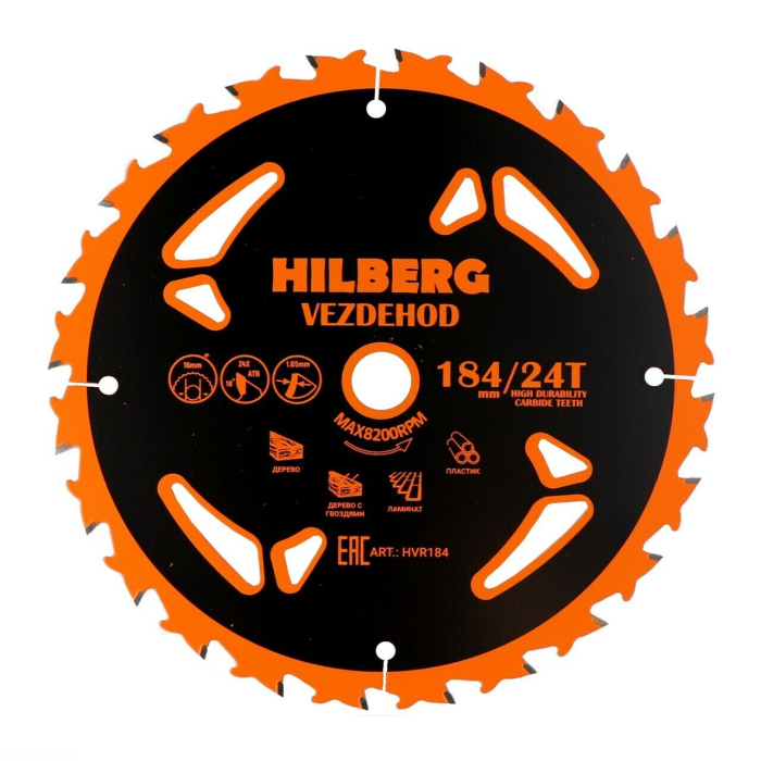 Фото Диск пильный Hilberg Vezdehod 184*16*24Т*18º (reverse)