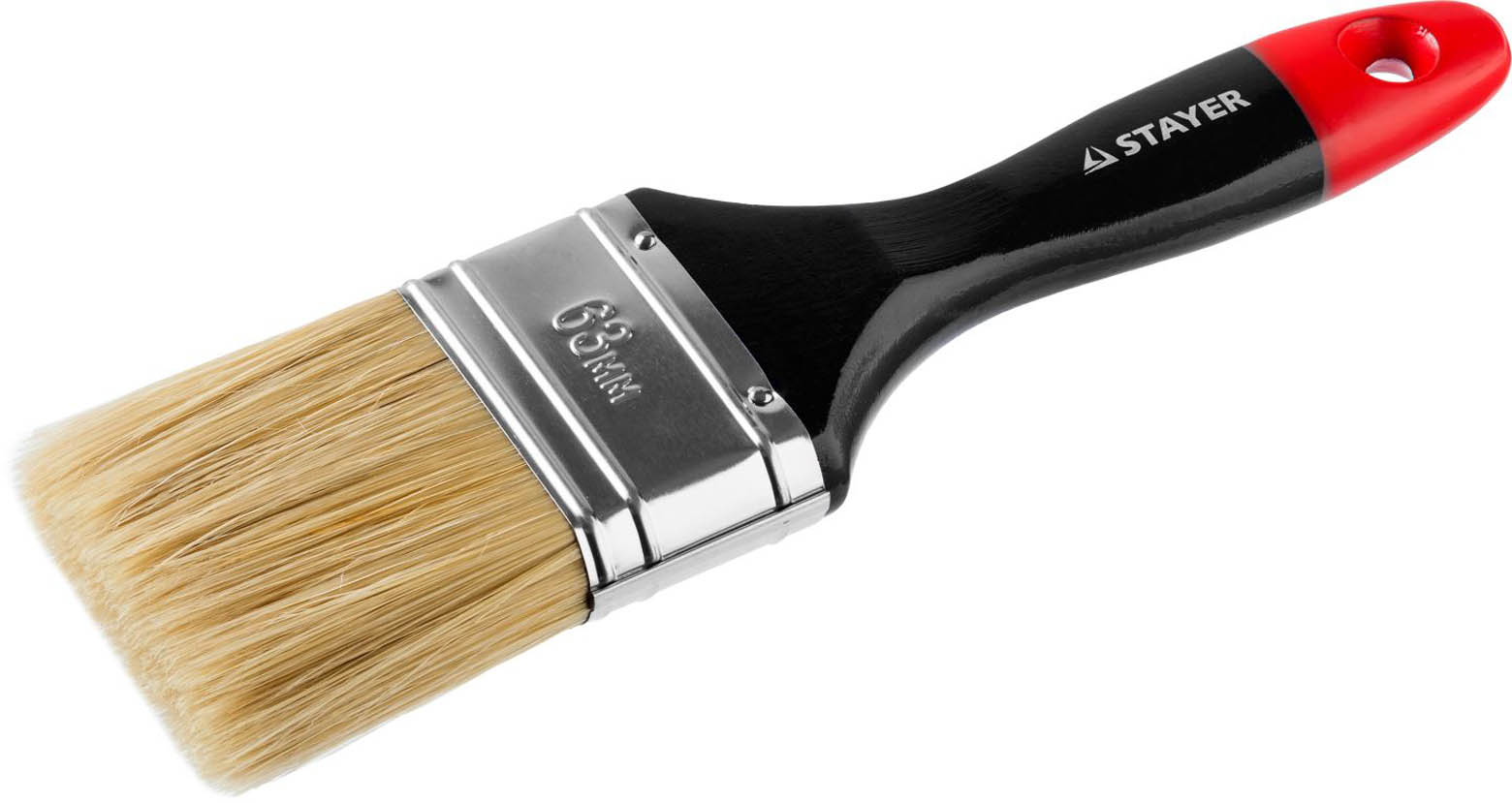 Фото Кисть плоская UNIVERSAL-PROFI STAYER 63 мм, 2,5", щетина натуральная светлая, 0104-063