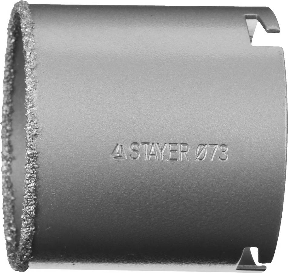 Кольцевая коронка STAYER d 73 мм, L - 55 мм, карбид-вольфрамовая крошка, 33345-73