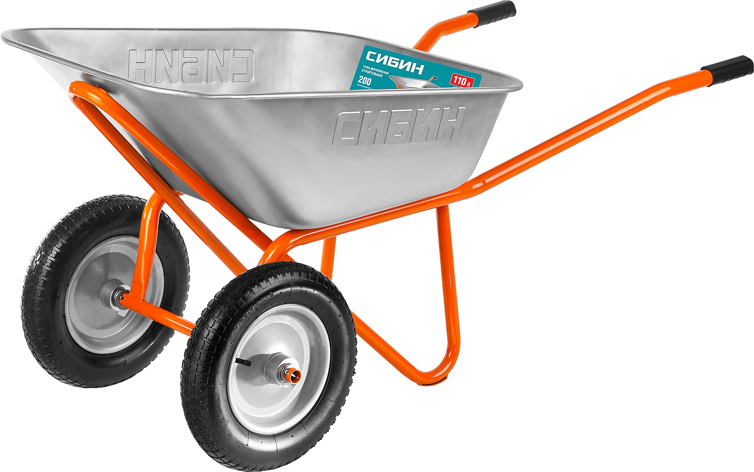 Тачка строительная двухколесная СИБИН 200 кг, 110 л, СТ-22 39905_z01