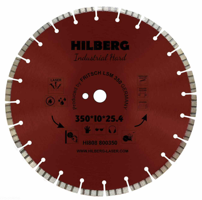 Диск алмазный отрезной 350*25,4 Hilberg Industrial Hard