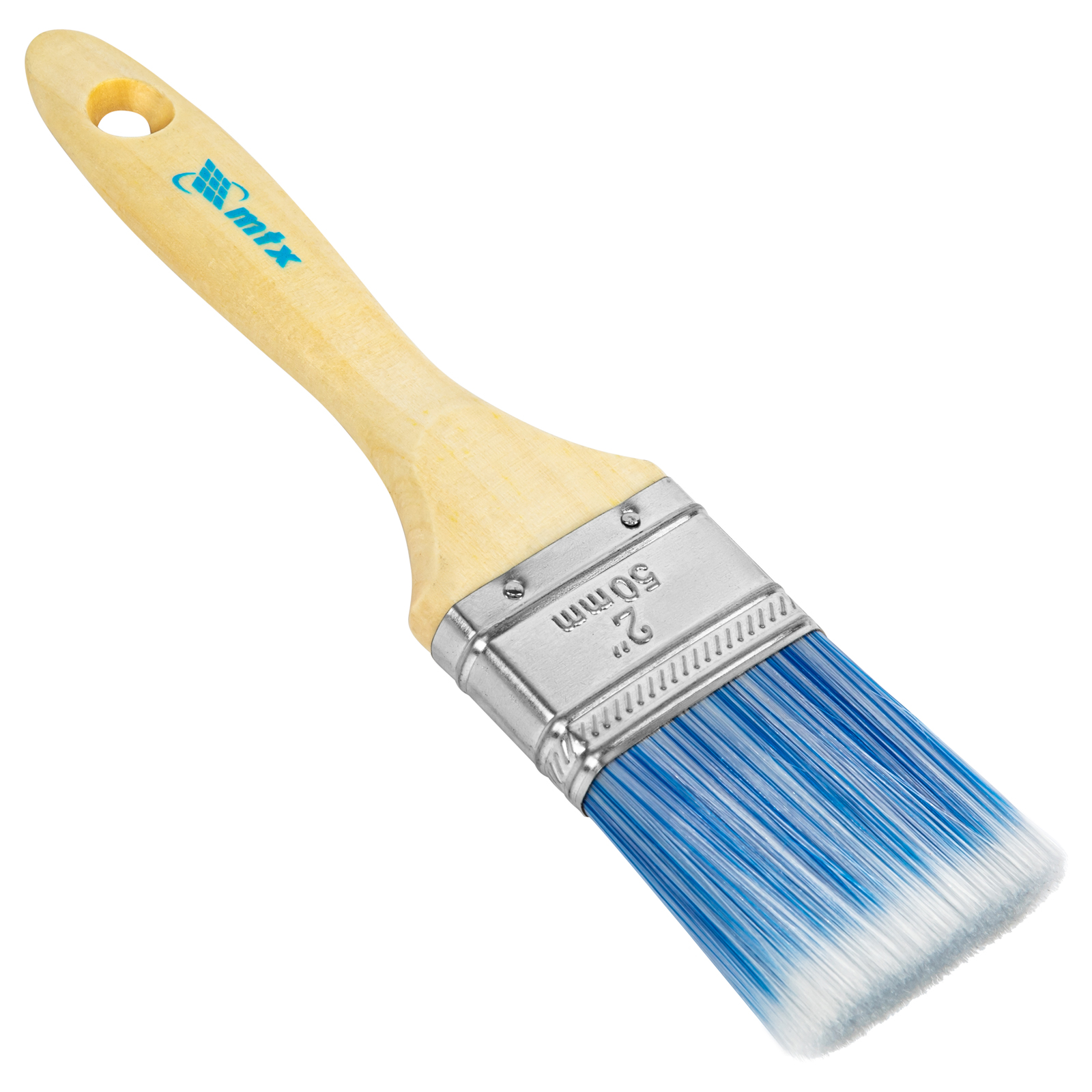 Фото Кисть плоская "Евро" 2", искусственная щетина, деревянная ручка MTX