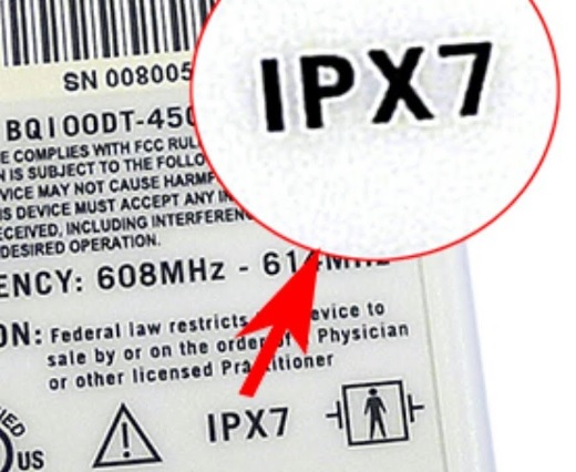 пример маркировки с влагозащитой IPX7