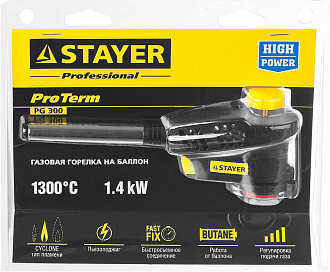Газовая горелка Proterm STAYER 55582 1300°C, пьезоподжиг - фото 2