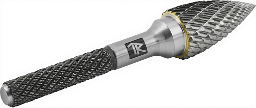 Фото 2 товара Борфреза твердосплавная гиперболическая с заостренным концом, тип G, 10 мм, двойная насечка, в боксе, THORVIK