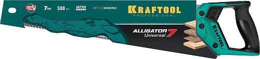 Фото 3 товара Ножовка универсальная Alligator Universal 7 15004-50_z01 KRAFTOOL 7 TPI, 500 мм