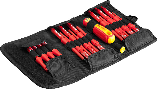 Фото 2 товара Набор диэлектрических отверток с переставными стержнями Х-Drive Electro 18 шт., Kraftool