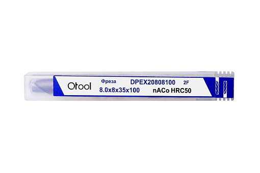 Фото 1 товара Фреза твердосплавная концевая 2,0х4х6х50 z=2 nACo Qtool