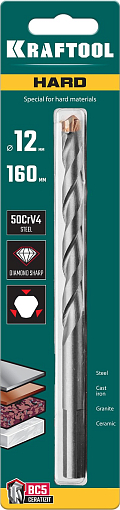 Фото 4 товара Сверло по твёрдым материалам HARD 29177-160-12 KRAFTOOL 12 х 160 мм специальное
