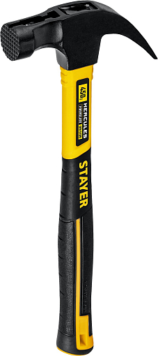 Фото 1 товара Молоток-гвоздодер с фиберглассовой рукояткой Hercules-M STAYER 450 г, 2027-450_z01 Professional