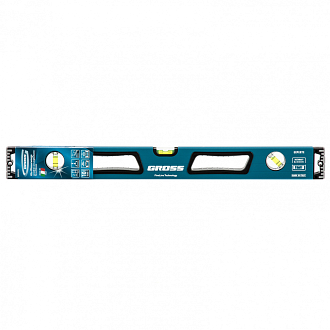 Уровень алюминиевый, 600 мм, усиленный с ударопрочными заглушками, рукоятки, 3 глазка Gross - фото 5