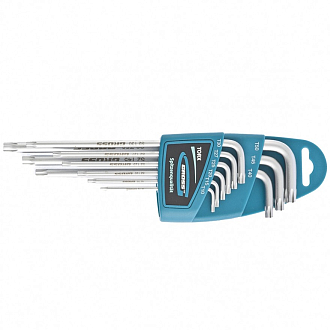 Набор ключей имбусовых TORX-TT, 9 шт: T10-T50, экстра-длинные, S2, сатинированные Gross - фото 1