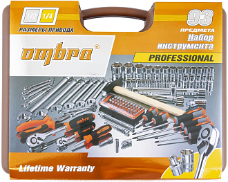 Набор инструмента универсальный 1/4", 1/2"DR, 93 предмета, Ombra - фото 3