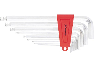 Набор ключей имбусовых HEX, 1,5-10 мм, CrV, 9 шт, экстра-длинные, c шаром, сатин Matrix - фото 2