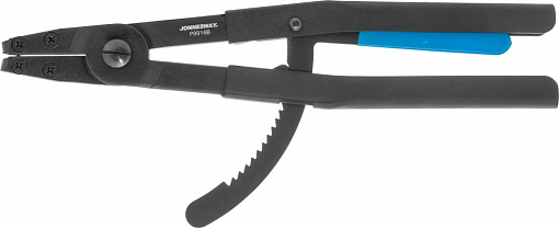 Фото 1 товара Щипцы загнутые 90° с фиксатором для стопорных колец, сжим, 85-170 мм, 3.5-4.0 мм, 400 мм, Jonnesway