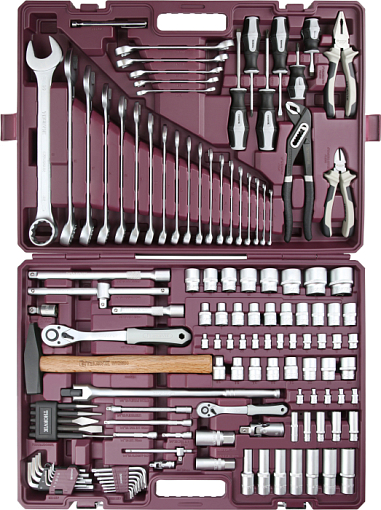 Фото 0 товара Набор инструмента универсальный 1/4", 1/2"DR, 127 предметов, THORVIK