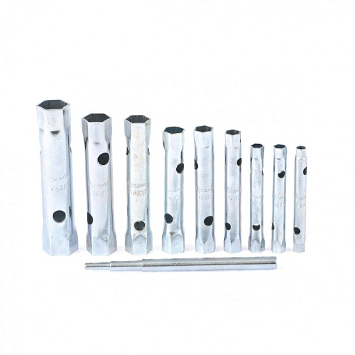 Фото 0 товара Набор ключей-трубок торцевых, 6 х 22 мм, вороток, оцинкованные, 10 шт Sparta