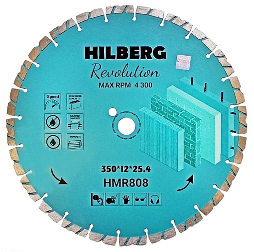 Фото 0 товара Диск алмазный отрезной 350*25,4*12 Hilberg Revolution