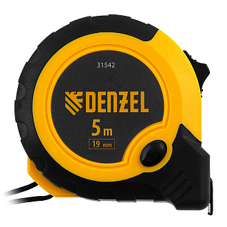 Рулетка 5м х 19мм, двухкомп. корпус, кнопка-пауза Denzel - фото 2